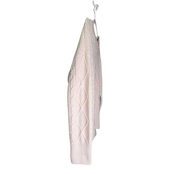 Quince Womens Size Medium Australian Merino Wool Cable Sweater Heather Bone - Picture 4 of 11